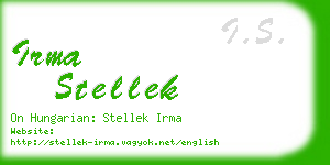 irma stellek business card